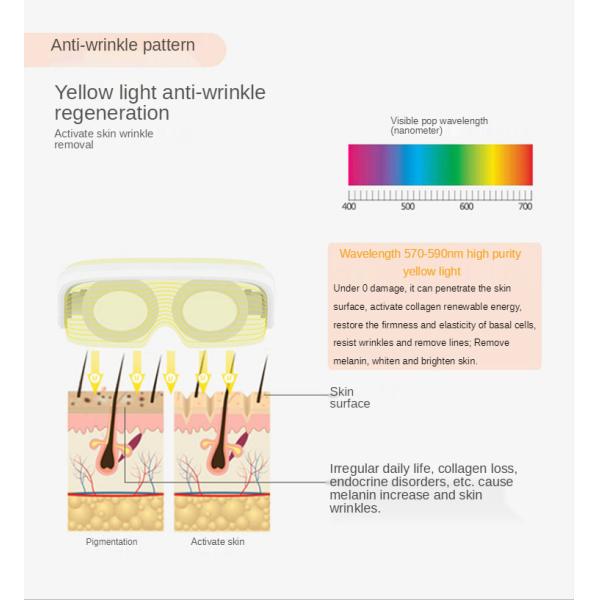 Портативная электрическая 3-цветовая маска для терапии глаз Вибрирующее устройство для массажа глаз