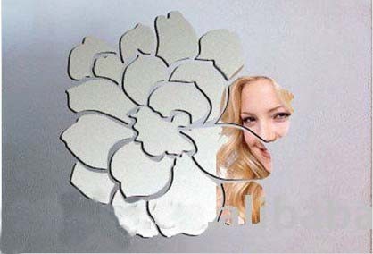 Shatterproof CM-046 40 * 60cm Eco-friendly Removable Wall Mirror Sticker Stick to the Wood