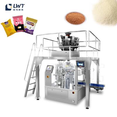 Máquina de embalagem em pó Café Leite pré-fabricado Saco de fecho Doypack Especiarias Alimentar Bolsa Máquina de embalagem multifunção