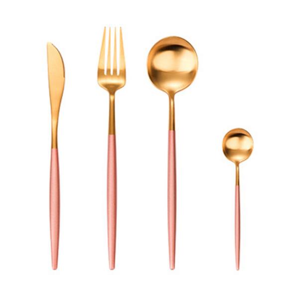 Flatware кухни 4 частей SGS устанавливает ложку 18/8 и вилку нержавеющей стали покрытые золотом