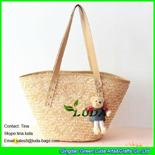 LUDA fashion wheat straw beach bags discount designer handbags