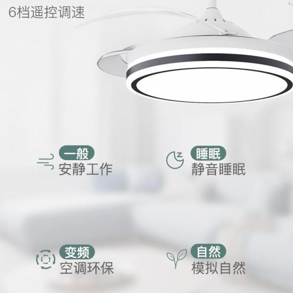 42-Inch Modern Simple LED Fan Lamp with for Bluetooth Frequency Conversion 110V-220V Wide Pressure for Living Room