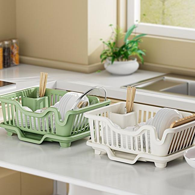 Household Fabric Dish Bowl Drain Tray Storage Rack Tableware Counter Top Chopsticks Filter Water for Kitchen