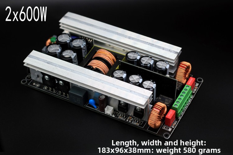 Stereo Two-Channel Digital Power Amplifier Board Switching Power Supply 2x300W/400W/500W/600W/700W Bridged Configuration Speaker
