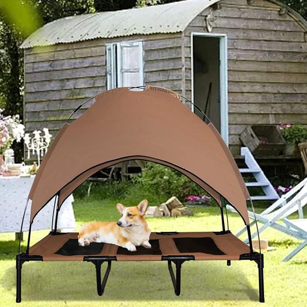 Outdoor Camping with A Mobile Canopy Cover and Carrying Bag Dog Cot Pet Bed