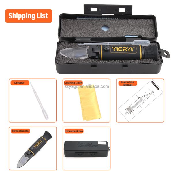 Robust Sugar Content Refractometer Resistant to Harsh Environments Ideal for Sugar Concentration Testing in Field and Lab