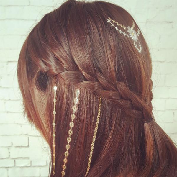 Metallic Gold Thin Line Amazing Hair Tattoo