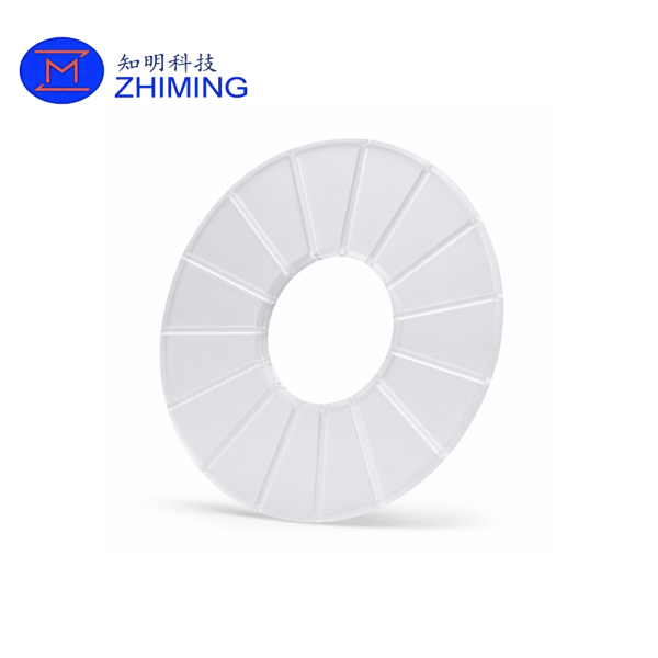 Custom Fused Quartz Fixture Ring with Radial Ribs for Semiconductor Processing