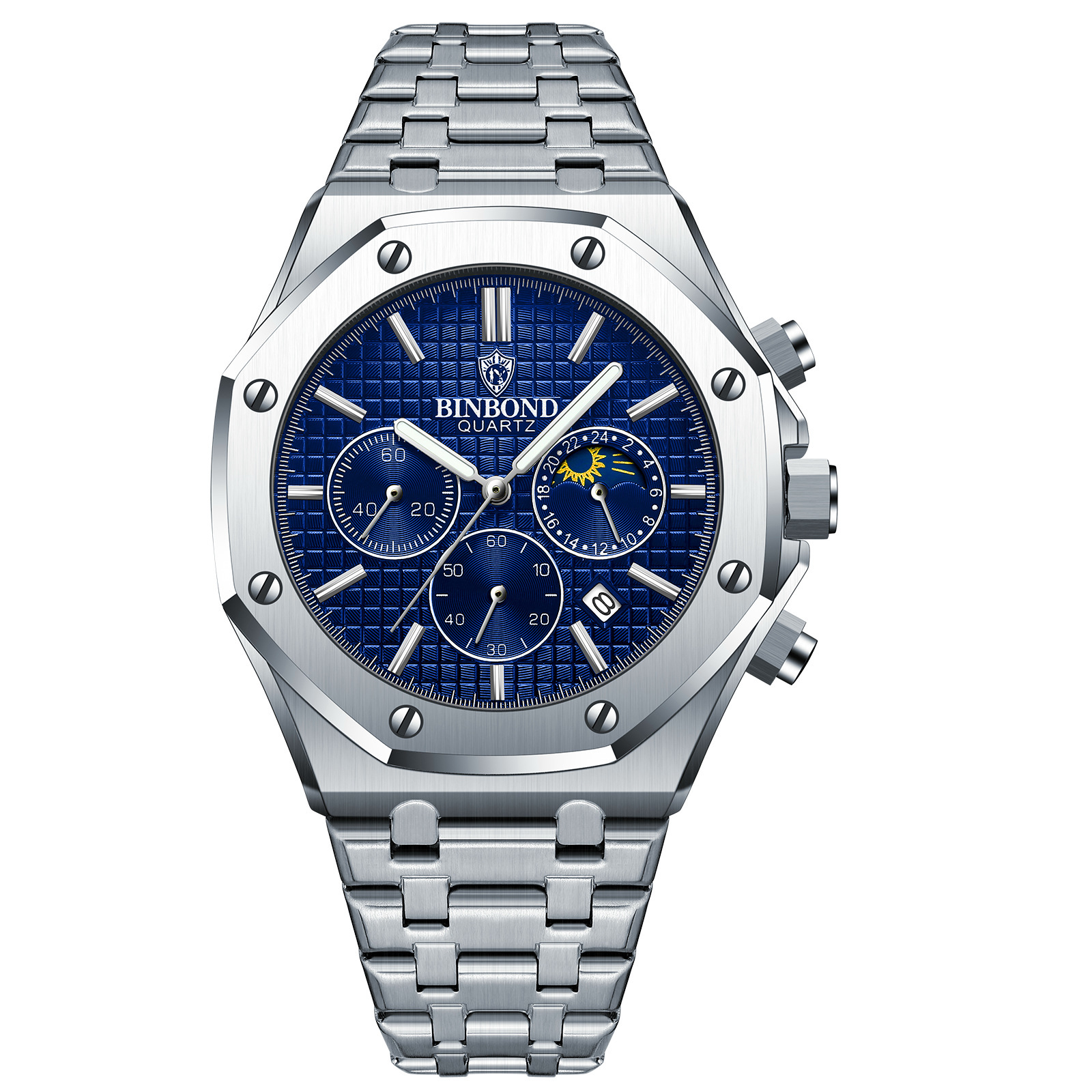 Stylish Traditional Corporate Timepiece Incorporating Sleek Silver Finish and Easy to Read Markers Enhancing Office Attire
