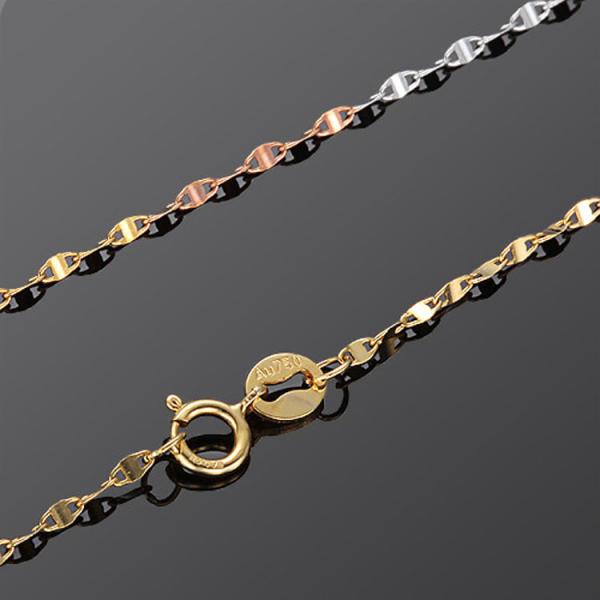 Fine Jewelry 18K Rose Gold White Gold Yellow Gold Link Chain Women Necklace (NG0114)