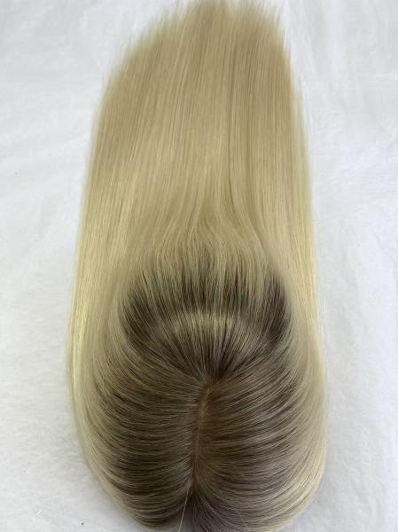 Wholesale 7T-60 # color  Silk Base Closure Topper Virgin Human Hair Toupee Replacement System for Women Cheaper Price Hairpiece