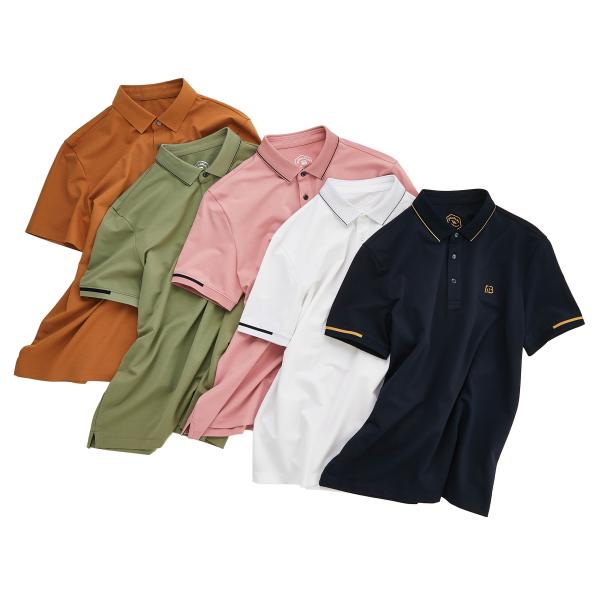 Polyester Golf Men'S Polo Shirts Breathable with Solid Color Custom Logo