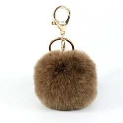 Handbag Pom Pom Fluffy Keyring , Faux Fur 120mm Unique Keychains For Women