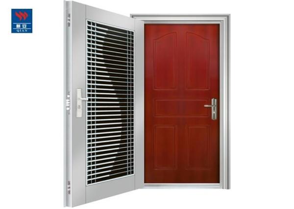 Fancy Exterior Stainless Steel Security Doors Wooden Steel Door