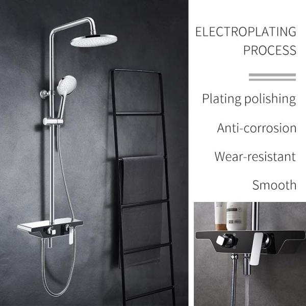 Chrome Copper Bathroom Round Head Shower Set And Rain Shower Mixer Set