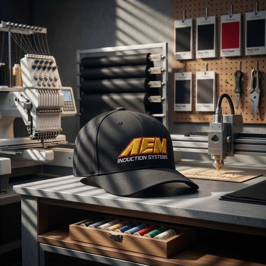 Metallic Thread Six Panel Cap Shimmer Embroidery Custom Logo Design Style