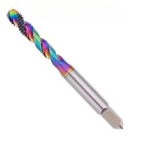 Metric Standard HSS-E 2 Flute Spiral Tap with Colored Cobalt Coating Aluminum-Specific Design