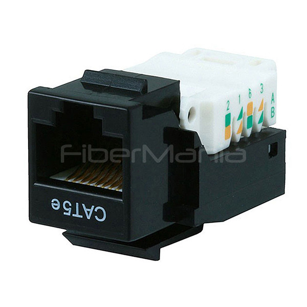Networking CAT.5E UTP UL Listed Toolless Keystone Jack Module Black for Conductor 23-26AWG Cable Wiring Scheme T568A/T568B