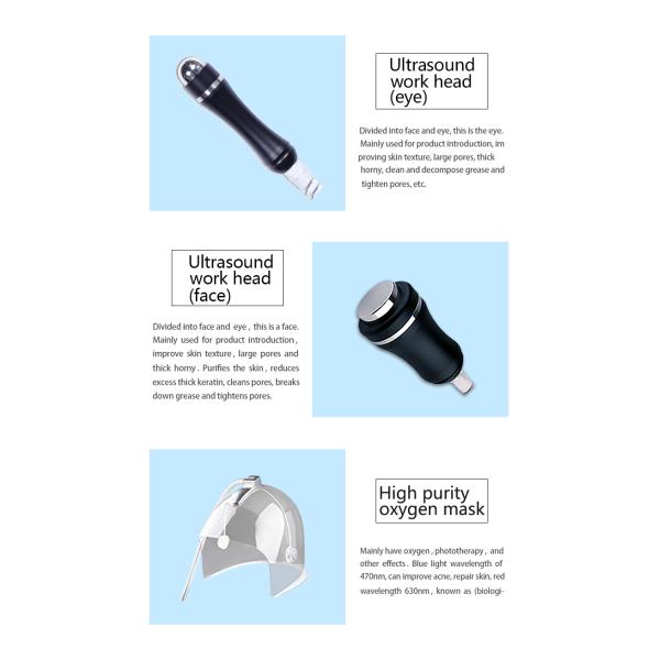 Multifuncional 10 en 1 cuidado facial piel Hidratante hidra oxígeno máscara jet peel piel cuidado facial máquina