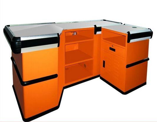 Metallic Used Supermarket Checkout Counter / Cash Register Counter With Rust Free Material
