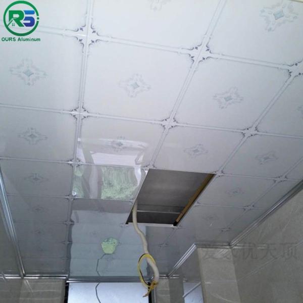 Artistic Aluminum Alloy Home Clip In Metal Ceiling Panels With Flower Pattern