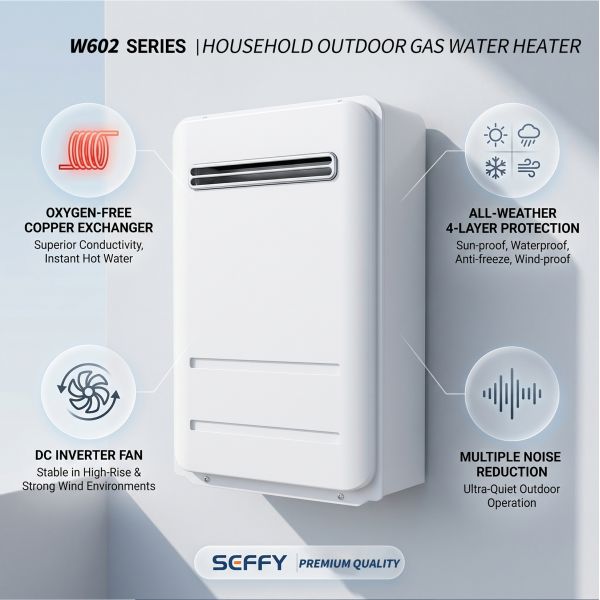 Reliable residential 16L Outdoor Gas Tankless Water Heater Weather Resistant