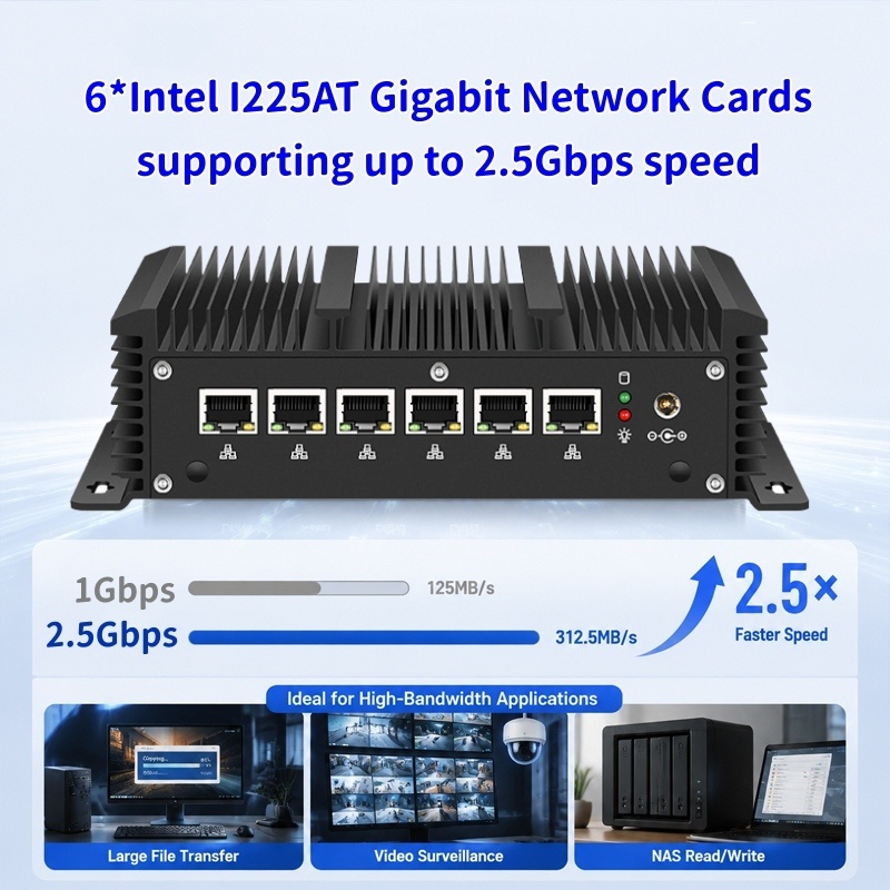 Intel Core i5 8279U Processor Soft Router 6 LAN 1 RS232 COM 1 RJ45 COM