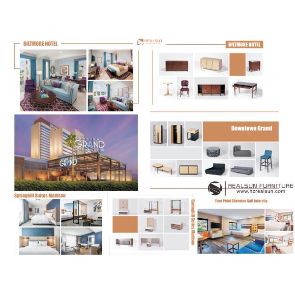 Reliable American Style Hospitality Bedroom Furniture Modern Design Oak Wood Finish