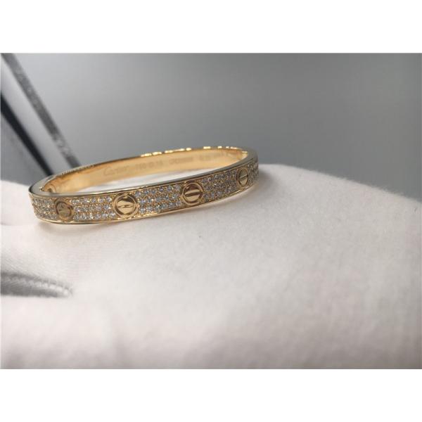 Diamond High End Custom Jewelry Love Bracelet 18K Yellow Gold