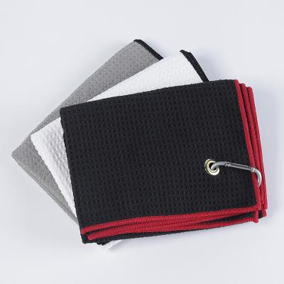 O waffle preto levando fácil de Microfiber de toalha do golfe de Microfiber tece toalhas de Microfiber