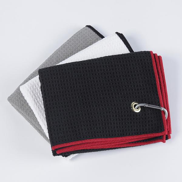 O waffle preto levando fácil de Microfiber de toalha do golfe de Microfiber tece toalhas de Microfiber