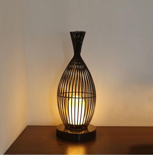 Water Resistant Rattan Floor Lamp For Villa Outdoor Balcony