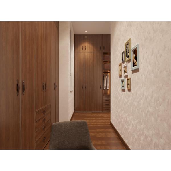 Moderno elegante acero inoxidable caminar en el armario efecto de madera de polvo de revestimiento