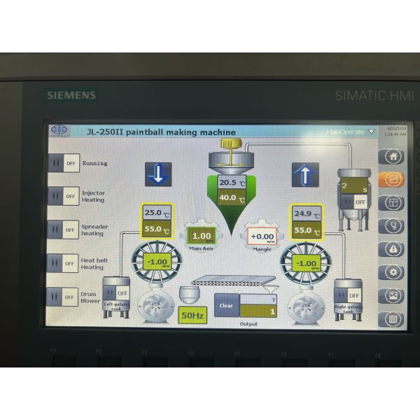 JL250-II Industrial Softgel Encapsulation Machine with 120,960 capsules/hour, ±0.5% filling accuracy, and PLC touchscreen control