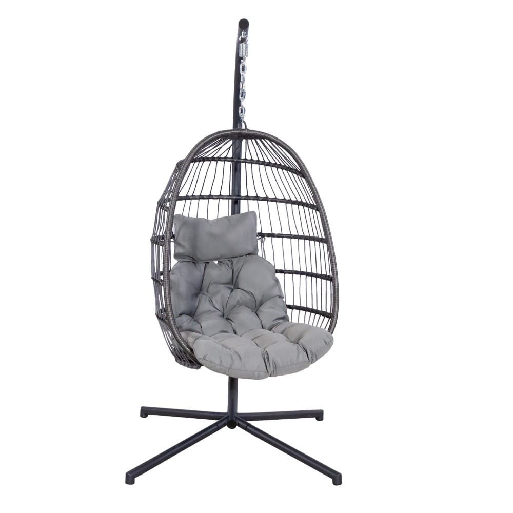 Steel Frame W100xL95xH200cm Patio Garden Swing Hanging Chair for Outdoor Relaxation