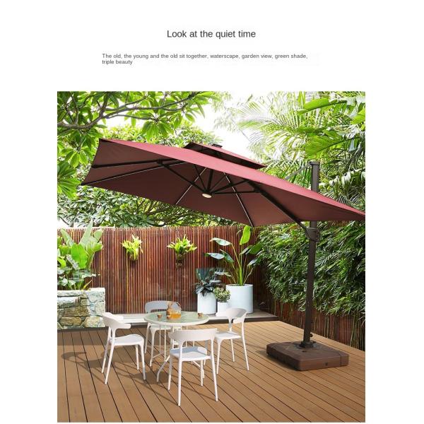 Outdoor Patio Umbrellas Garden Courtyard Parasol With LED Light And Customized Logo