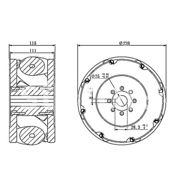 9 Inch 228mm Mecanum Wheel