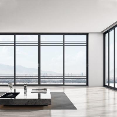 Custom Double Tempered Glass Window ,  Broken Bridge Aluminum Alloy Sliding Door