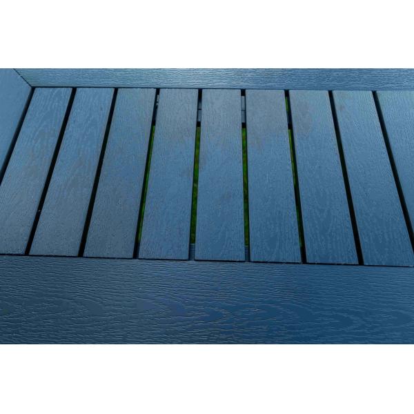 Black 11 Pieces Plastic Wood Modern Outdoor Garden Furniture Table Set 8-10 Seater Extendable Patio Dining Table Chairs