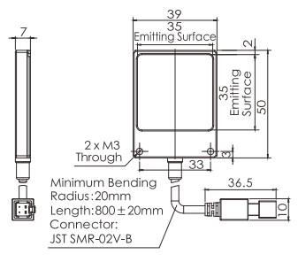 Компьютерное зрение минимума 6mm Thinckness 1.8W 1.7W освещает освещение контржурным светом приведенное осмотра