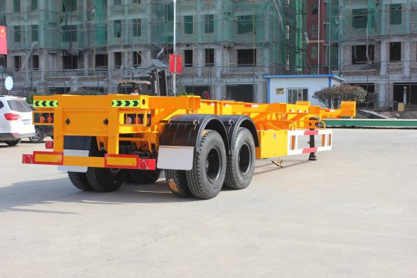 30 tons Max Payload Steel Skeleton Container Semi Trailer for 2 Axles 20ft 40ft Containers