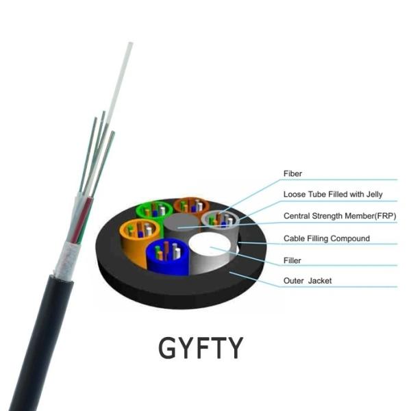 Cable de fibra óptica de tubo holgado FRP 12 núcleos GYFTY PE / LSZH