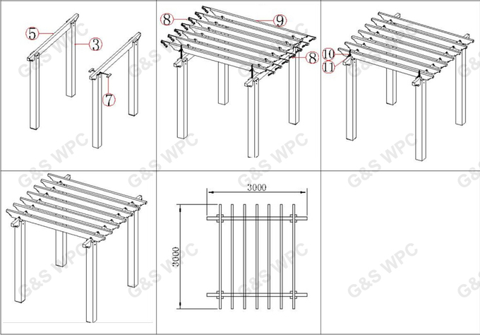 Анти- давление WPC DIY украшая доски HDPE 90 X 90MM деревянные пластиковые составные