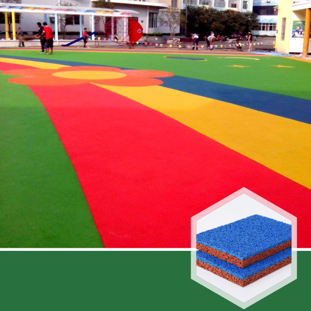 Цвет экологических зерен Epdm обломоков Wetpouring спортивной площадки поверхностных резиновых красный