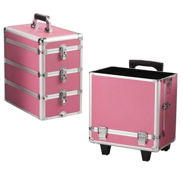 High Durability Aluminium Beauty Trolley Case , Customized 4 In 1 Vanity Case