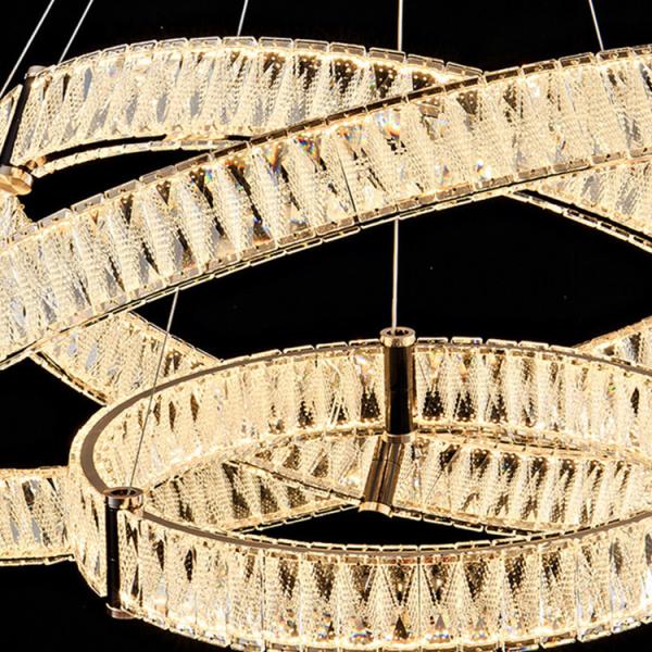 Customized LED Gold Crystal Pendant Light Apartment Artistic Living Room