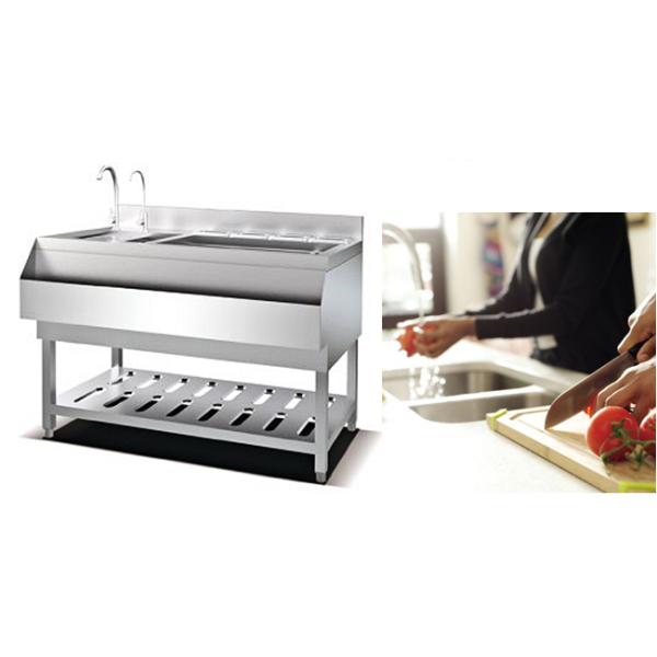 Double Sink 1100mm SS201 Stainless Steel Cooking Equipment
