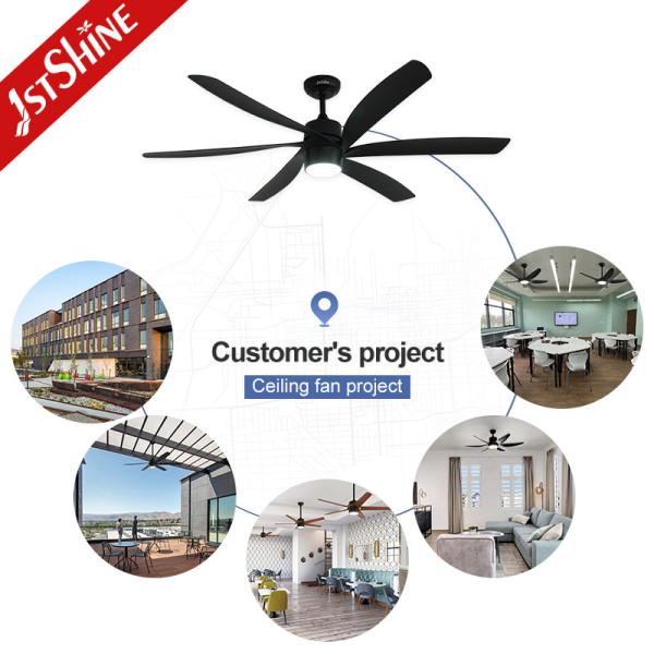Modern Design 65 Industrial Ceiling Fan with Light and 6 ABS Blades Mulit Colors