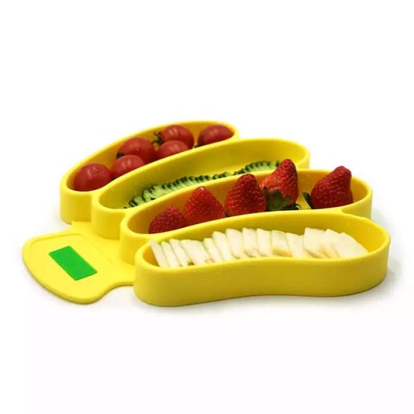 Modern Banana Shaped Silicone Baby Tray Suction Self Feeding BPA Free Customized