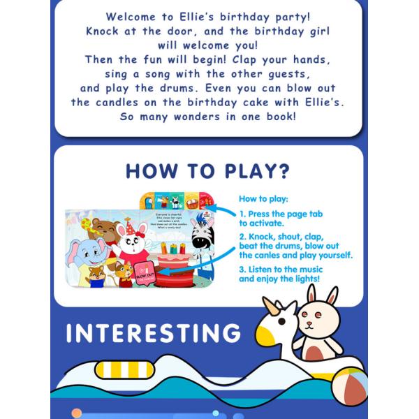 12pages Children Baby Kids Toy Story Sound Book Ellie'S Big Day 1.05 Pounds